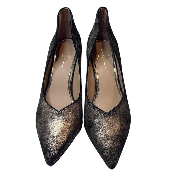 NWOB:‎ LINEA PAOLO Penrose  Stiletto Pumps Bronze Split Suede 10M (S346) - Picture 5 of 11
